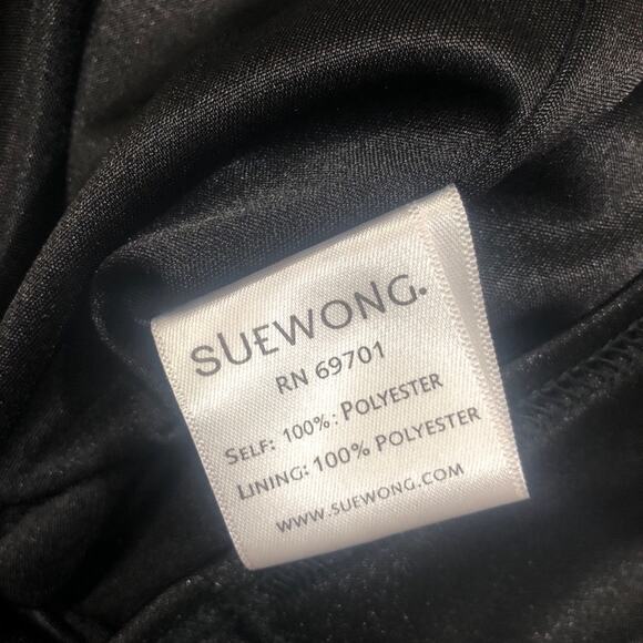 Sue Wong Black and White Ribbon Swirl Dress Size 4 - Picture 3 of 11